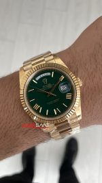 Rolex Day Date Yeşil 228238 Green Dial 40mm President DD3255 Gold Tungsten VS Factory V2 Super Clone Swiss ETA Saat