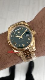 Rolex Day Date Yeşil 228238 Green Dial 40mm President DD3255 Gold Tungsten VS Factory V2 Super Clone Swiss ETA Saat