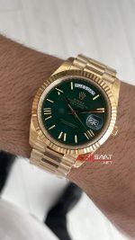 Rolex Day Date Yeşil 228238 Green Dial 40mm President DD3255 Gold Tungsten VS Factory V2 Super Clone Swiss ETA Saat