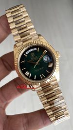 Rolex Day Date Yeşil 228238 Ombre Green Dial 40mm President DD3255 Gold Tungsten VS Factory V2 Super Clone Swiss ETA Saat