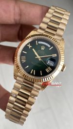 Rolex Day Date Yeşil 228238 Ombre Green Dial 40mm President DD3255 Gold Tungsten VS Factory V2 Super Clone Swiss ETA Saat
