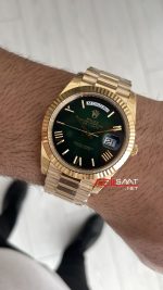 Rolex Day Date Yeşil 228238 Ombre Green Dial 40mm President DD3255 Gold Tungsten VS Factory V2 Super Clone Swiss ETA Saat
