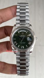 Rolex Day Date Yeşil 228239 Olive Green Dial 40mm President DD3255 Tungsten VS Factory V2 High Weight 183gr Super Clone Swiss ETA Saat