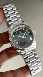 Rolex Day Date Yeşil 228239 Olive Green Dial 40mm President DD3255 Tungsten VS Factory V2 High Weight 183gr Super Clone Swiss ETA Saat