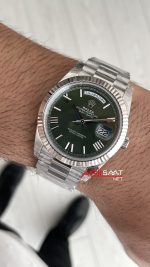 Rolex Day Date Yeşil 228239 Olive Green Dial 40mm President DD3255 Tungsten VS Factory V2 High Weight 183gr Super Clone Swiss ETA Saat