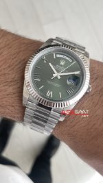 Rolex Day Date Yeşil 228239 Olive Green Dial 40mm President DD3255 Tungsten VS Factory V2 High Weight 183gr Super Clone Swiss ETA Saat