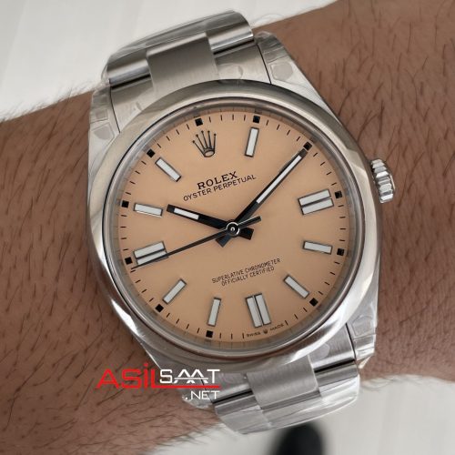 Rolex Oyster Perpetual Bej 134300 Beige Dial 41mm DD3230 Tungsten VS Factory V2 Super Clone Swiss ETA Saat