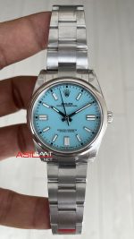 Rolex Oyster Perpetual Tiffany 124300 Turquoise Dial 41mm DD3230 Tungsten VS Factory V2 Super Clone Swiss ETA Saat