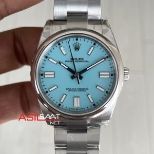 Rolex Oyster Perpetual Tiffany 124300 Turquoise Dial 41mm DD3230 Tungsten VS Factory V2 Super Clone Swiss ETA Saat