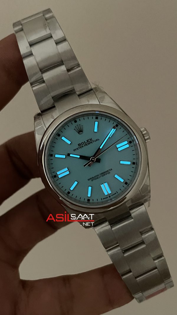 Rolex Oyster Perpetual Tiffany 124300 Turquoise Dial 41mm DD3230 Tungsten VS Factory V2 Super Clone Swiss ETA Saat Rolex Oyster Perpetual Tiffany 124300 Turquoise Dial 41mm DD3230 Tungsten VS Factory V2 Super Clone Swiss ETA Saat