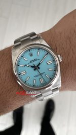 Rolex Oyster Perpetual Tiffany 124300 Turquoise Dial 41mm DD3230 Tungsten VS Factory V2 Super Clone Swiss ETA Saat