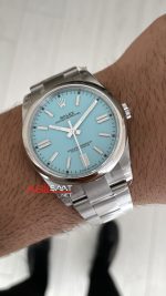Rolex Oyster Perpetual Tiffany 124300 Turquoise Dial 41mm DD3230 Tungsten VS Factory V2 Super Clone Swiss ETA Saat