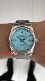 Rolex Oyster Perpetual Tiffany 124300 Turquoise Dial 41mm DD3230 Tungsten VS Factory V2 Super Clone Swiss ETA Saat