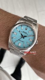 Rolex Oyster Perpetual Tiffany 124300 Turquoise Dial 41mm DD3230 Tungsten VS Factory V2 Super Clone Swiss ETA Saat
