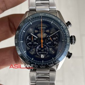 TAG Heuer Porsche Carrera Chronograph 44mm Mavi Kadran Replika Saat