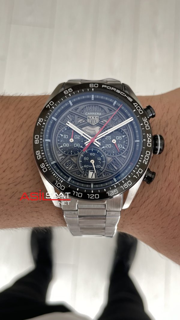 TAG Heuer Porsche Carrera Chronograph 44mm Siyah Kadran Replika Saat TAG Heuer Porsche Carrera Chronograph 44mm Siyah Kadran Replika Saat