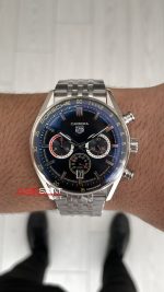 TAG Heuer Porsche Carrera Chronosprint Jubilee Chronograph 41mm Siyah Kadran Replika Saat