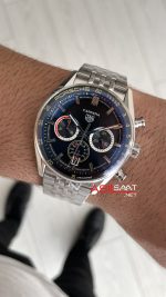 TAG Heuer Porsche Carrera Chronosprint Jubilee Chronograph 41mm Siyah Kadran Replika Saat
