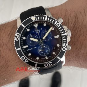 Tissot Seastar 1000 Chronograph Silver 45mm Mavi Kadran
