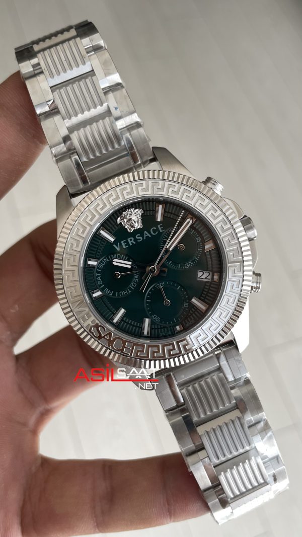 Versace Greca Action VE3J00422 Yeşil Kadran 45mm Silver