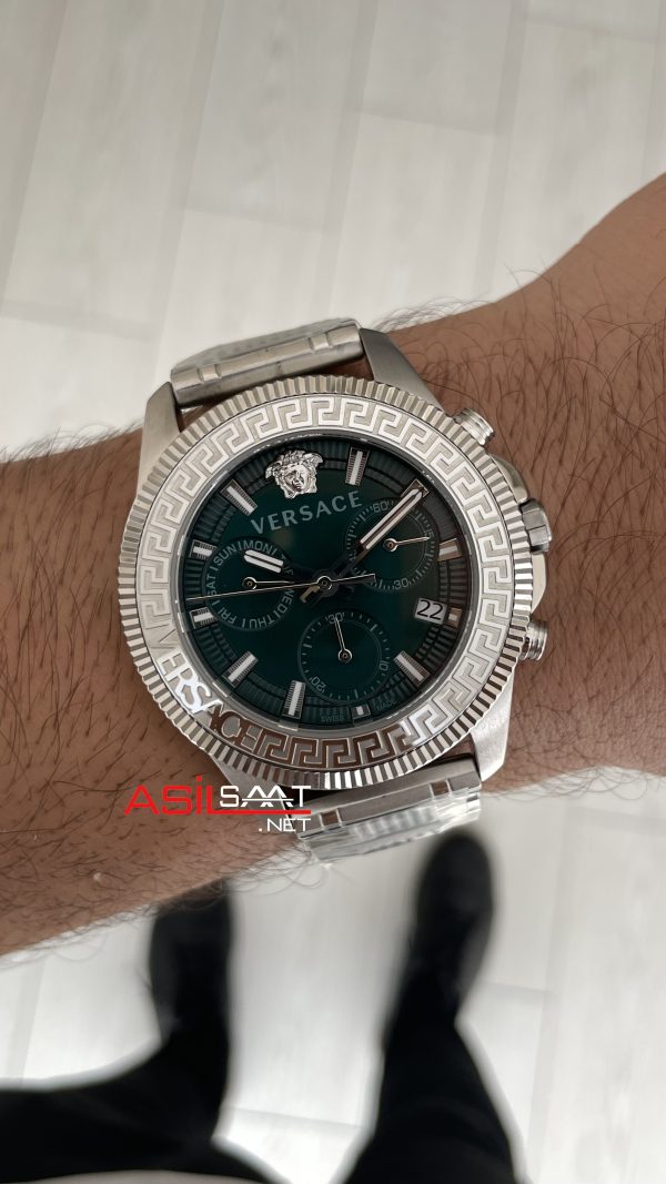 Versace Greca Action VE3J00422 Yeşil Kadran 45mm Silver