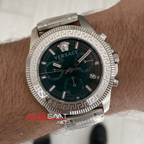 Versace Greca Action VE3J00422 Yeşil Kadran 45mm Silver