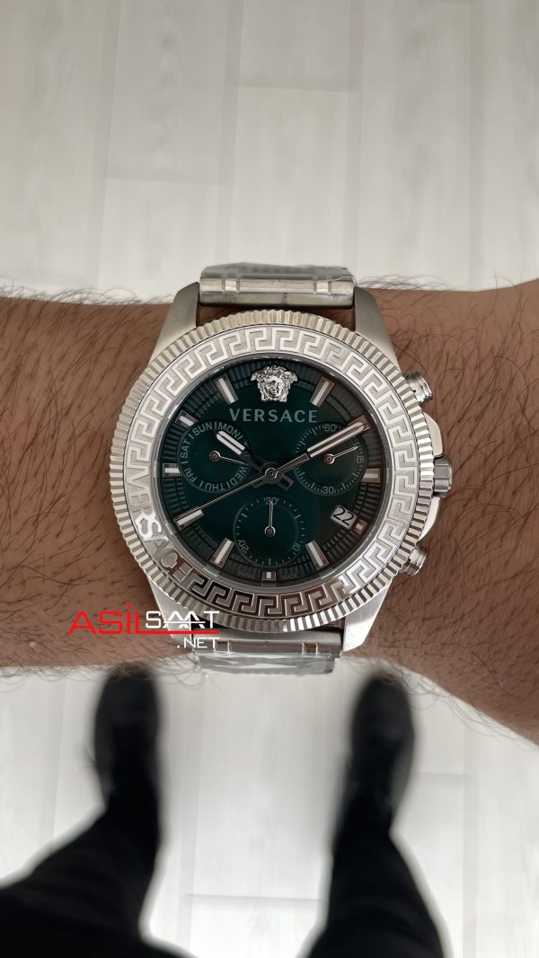 Versace Greca Action VE3J00422 Yeşil Kadran 45mm Silver