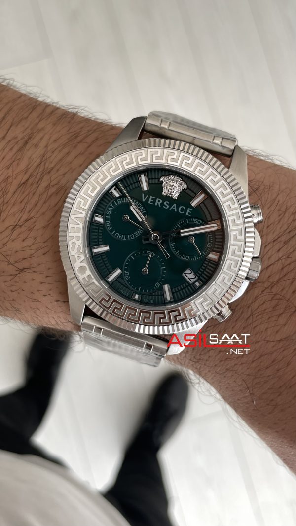 Versace Greca Action VE3J00422 Yeşil Kadran 45mm Silver