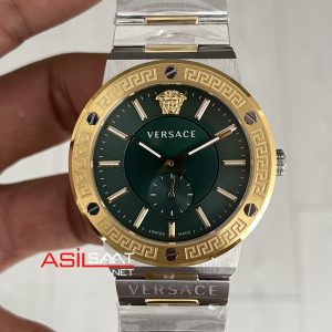 Versace Greca Logo VRSCVEVI00420 Yeşil Kadran 41mm Two Tone Gold Erkek Kol Saati