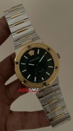 Versace Greca Logo VRSCVEVI00420 Yeşil Kadran 41mm Two Tone Gold Erkek Kol Saati