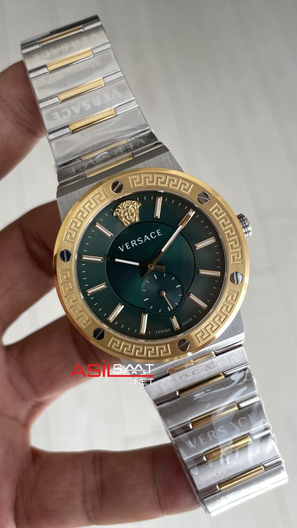 Versace Greca Logo VRSCVEVI00420 Yeşil Kadran 41mm Two Tone Gold Erkek Kol Saati Versace Greca Logo VRSCVEVI00420 Yeşil Kadran 41mm Two Tone Gold Erkek Kol Saati