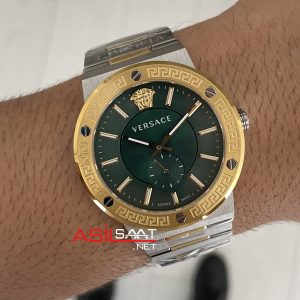 Versace Greca Logo VRSCVEVI00420 Yeşil Kadran 41mm Two Tone Gold Erkek Kol Saati