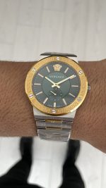 Versace Greca Logo VRSCVEVI00420 Yeşil Kadran 41mm Two Tone Gold Erkek Kol Saati