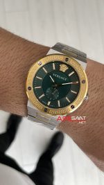 Versace Greca Logo VRSCVEVI00420 Yeşil Kadran 41mm Two Tone Gold Erkek Kol Saati