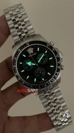 Versace Greca Wave Chronograph 43mm Siyah Kadran Replika Saat