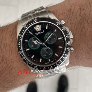Versace Greca Wave Chronograph 43mm Siyah Kadran Replika Saat
