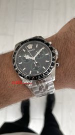 Versace Greca Wave Chronograph 43mm Siyah Kadran Replika Saat