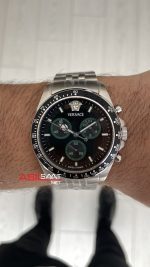 Versace Greca Wave Chronograph 43mm Siyah Kadran Replika Saat