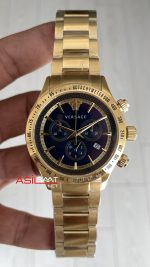 Versace VRSCVEV700621 Gold Mavi Kadran 44mm Erkek Kol Saati