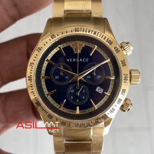 Versace VRSCVEV700621 Gold Mavi Kadran 44mm Erkek Kol Saati
