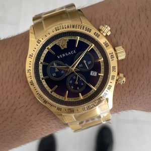 Versace VRSCVEV700621 Gold Mavi Kadran 44mm Erkek Kol Saati