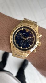 Versace VRSCVEV700621 Gold Mavi Kadran 44mm Erkek Kol Saati
