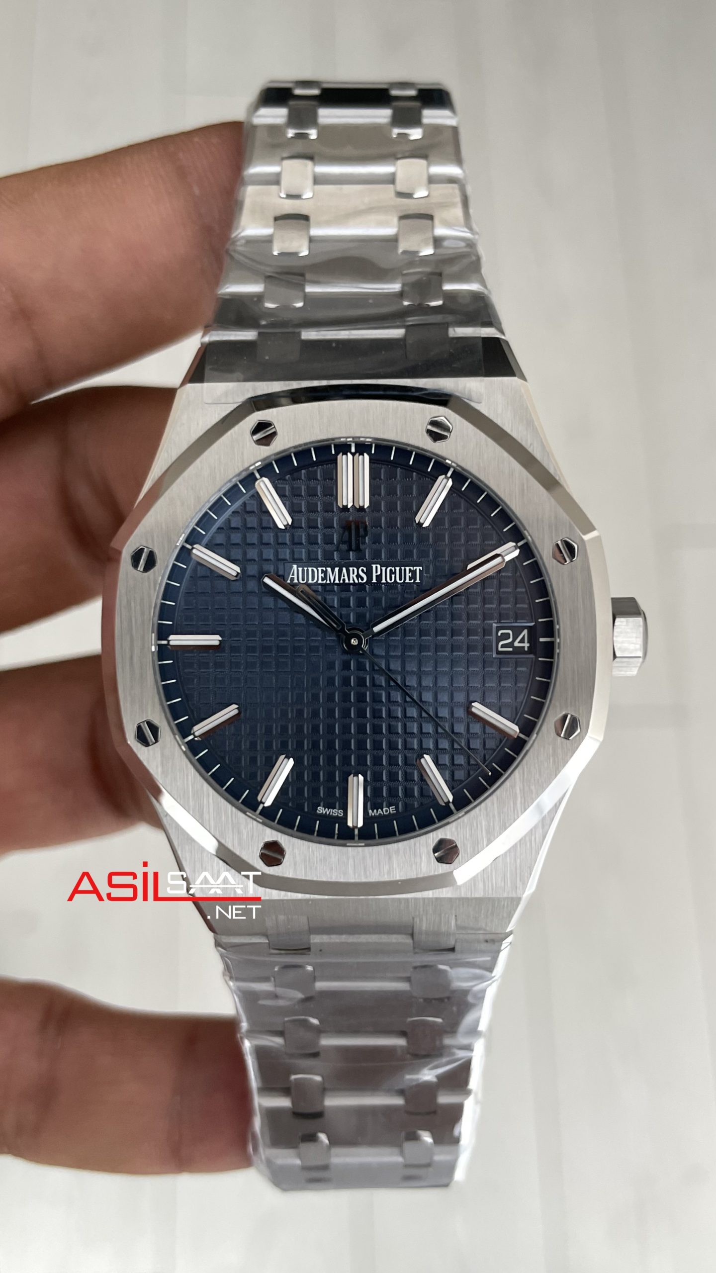 Audemars Piguet Royal Oak Mavi 15500ST 41mm DD4302 1:1 VS Factory Super Clone Swiss ETA Saat Audemars Piguet Royal Oak Mavi 15500ST 41mm DD4302 1:1 VS Factory Super Clone Swiss ETA Saat