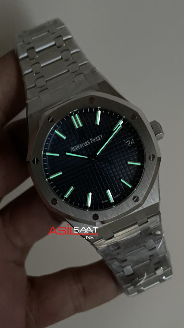 Audemars Piguet Royal Oak Mavi 15500ST 41mm DD4302 1:1 VS Factory Super Clone Swiss ETA Saat Audemars Piguet Royal Oak Mavi 15500ST 41mm DD4302 1:1 VS Factory Super Clone Swiss ETA Saat