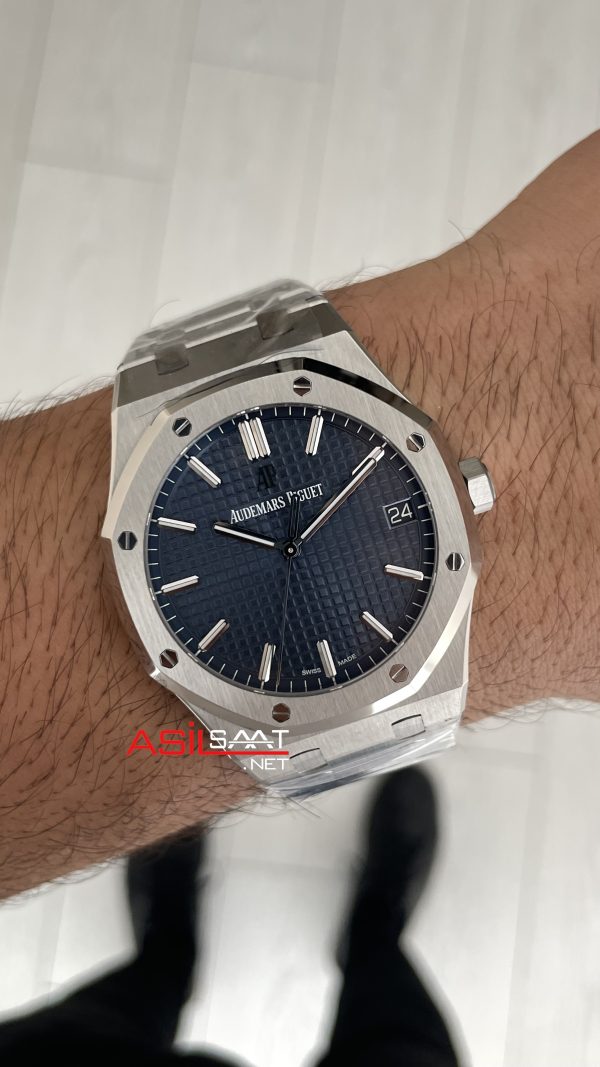 Audemars Piguet Royal Oak Mavi 15500ST 41mm DD4302 1:1 VS Factory Super Clone Swiss ETA Saat Audemars Piguet Royal Oak Mavi 15500ST 41mm DD4302 1:1 VS Factory Super Clone Swiss ETA Saat