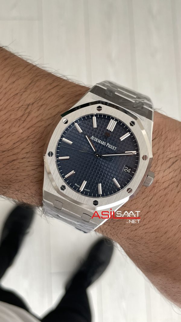 Audemars Piguet Royal Oak Mavi 15500ST 41mm DD4302 1:1 VS Factory Super Clone Swiss ETA Saat Audemars Piguet Royal Oak Mavi 15500ST 41mm DD4302 1:1 VS Factory Super Clone Swiss ETA Saat