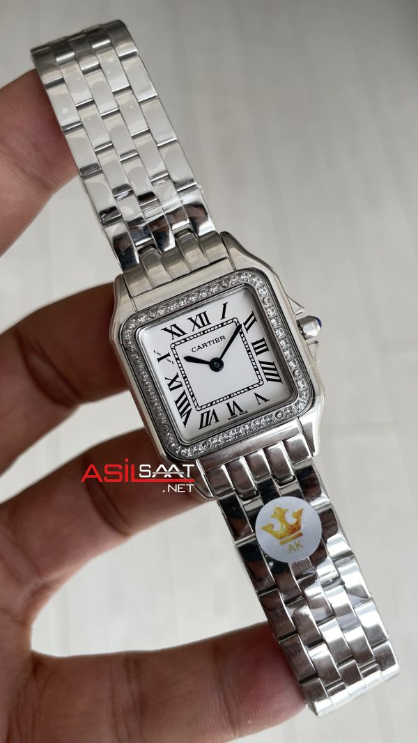 Cartier Panthere Medium Diamond W4PN0018 Silver 27mm Kadın Kol Saati Cartier Panthere Medium Diamond W4PN0018 Silver 27mm Kadın Kol Saati