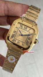 Cartier Santos Champagne 35mm Medium Kadın Kol Saati