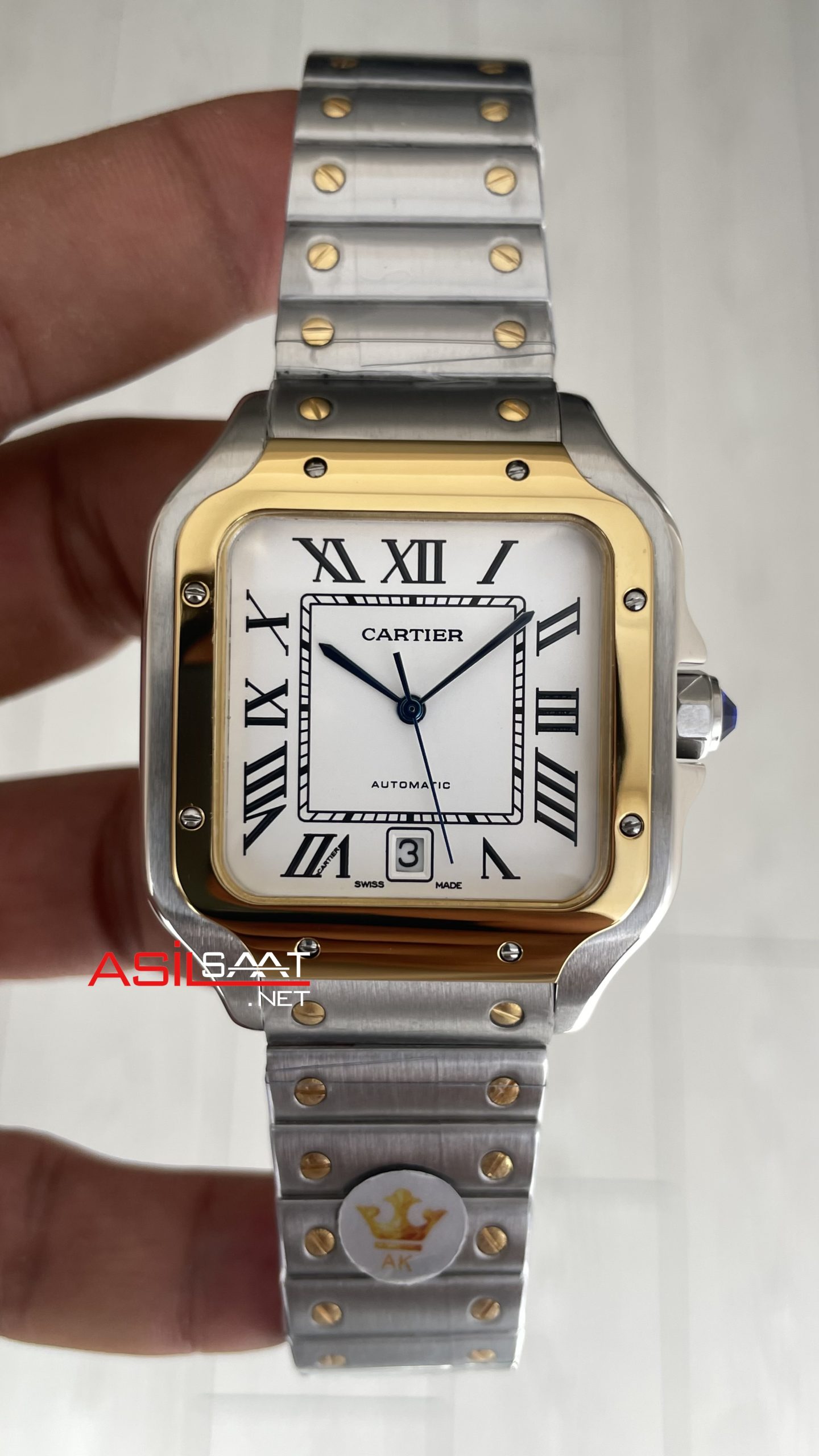 Cartier Santos W2SA0009 Beyaz Large 40mm Replika Saat Cartier Santos W2SA0009 Beyaz Large 40mm Replika Saat