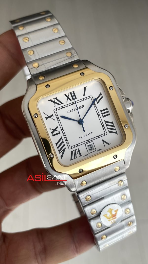 Cartier Santos W2SA0009 Beyaz Large 40mm Replika Saat Cartier Santos W2SA0009 Beyaz Large 40mm Replika Saat